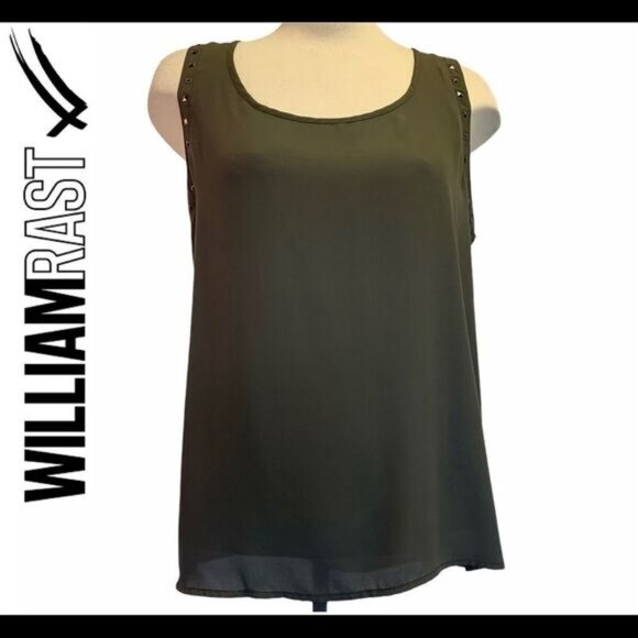 nwot William Rast green chiffon tank top blouse XL - Picture 1 of 8